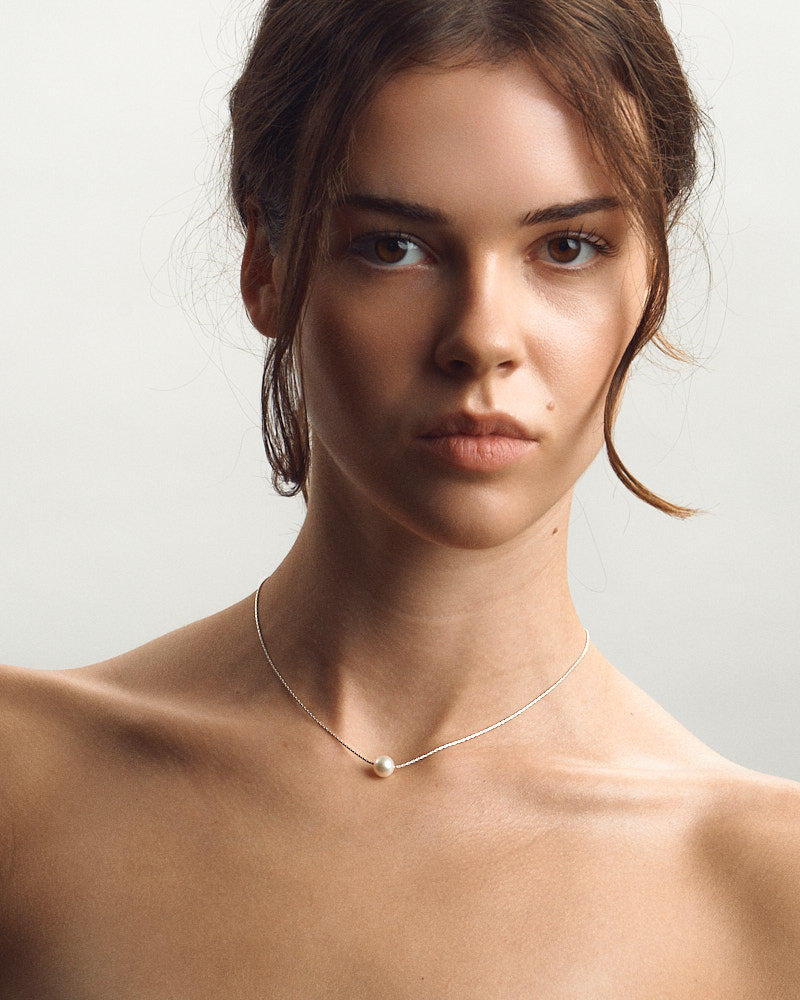 Sunny Dust Necklace - Silver & Pearls