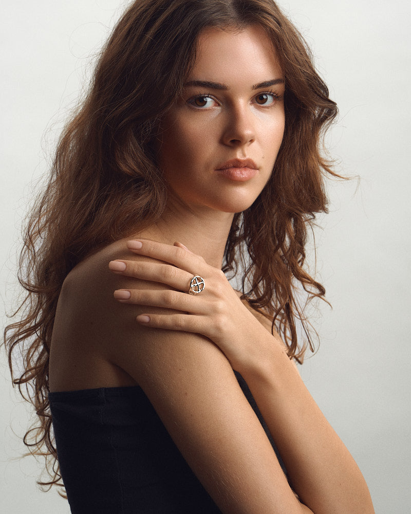 Fused Cross Ring - Silver