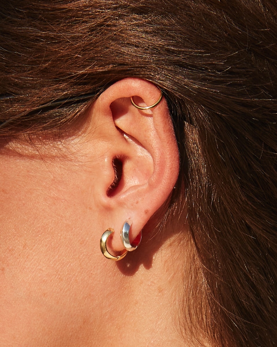 Mini Anchor Hoops - Silver
