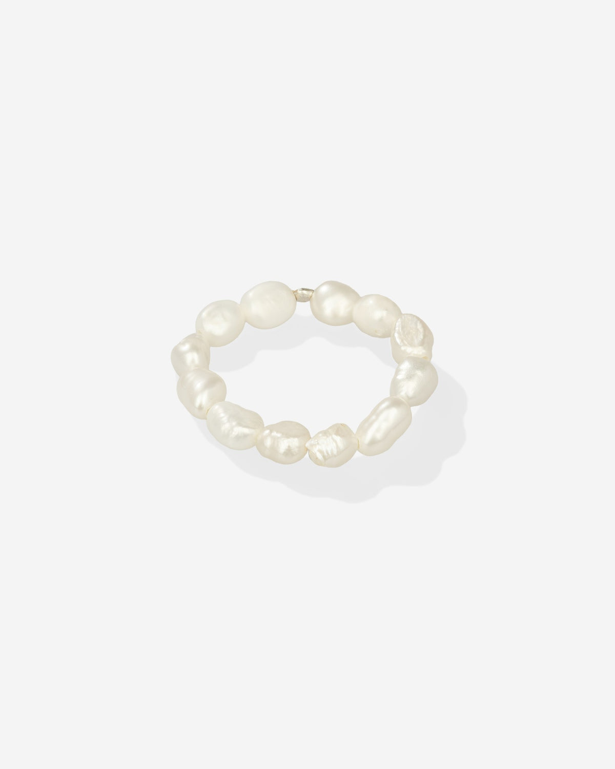 Pearl Naked Big Rice Ring in silver with pearls, for COLD SKIN.