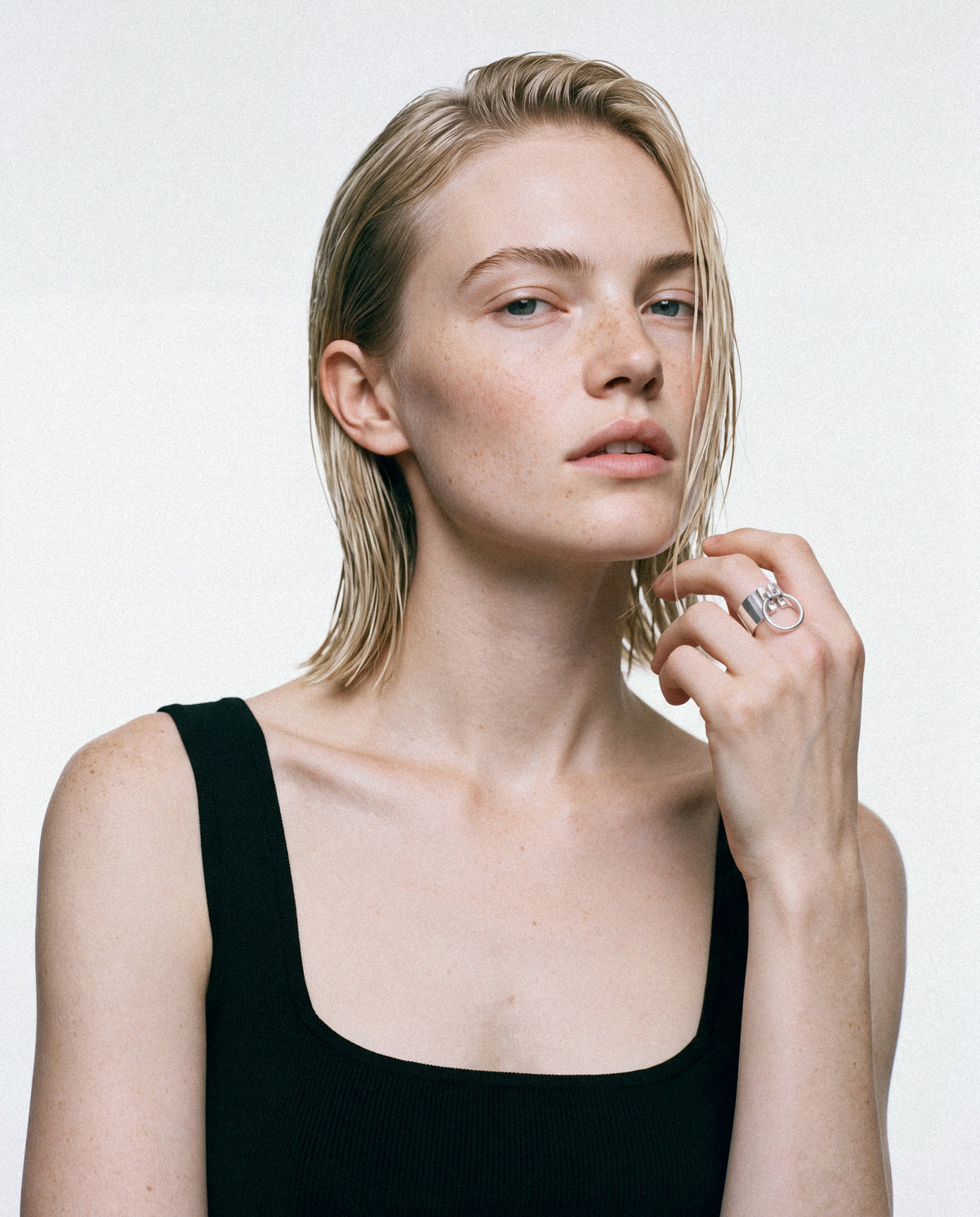 Model wearing the Taurus Ring - Silver
