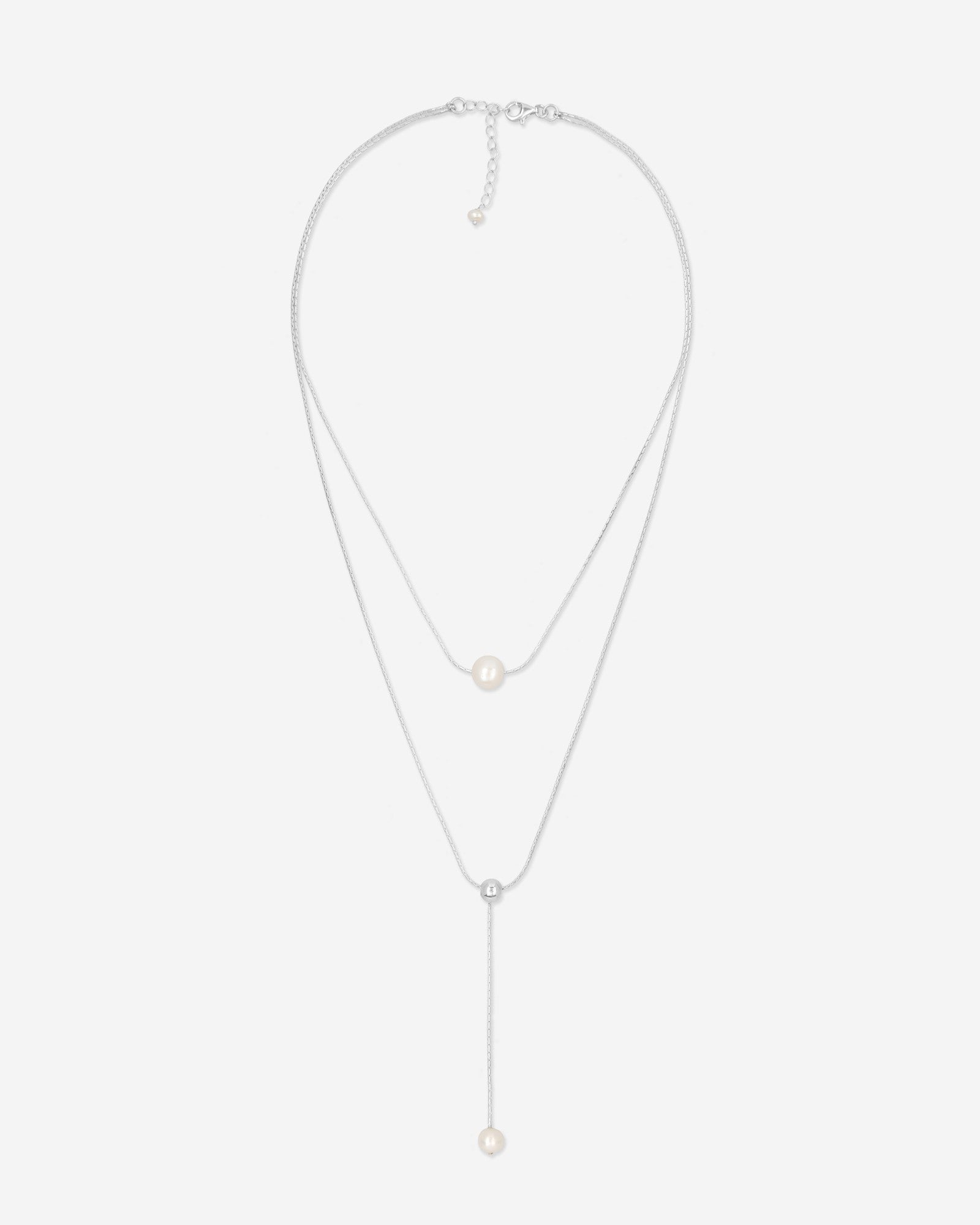 Pearl Naked Double Chain Necklace for COLD SKIN.