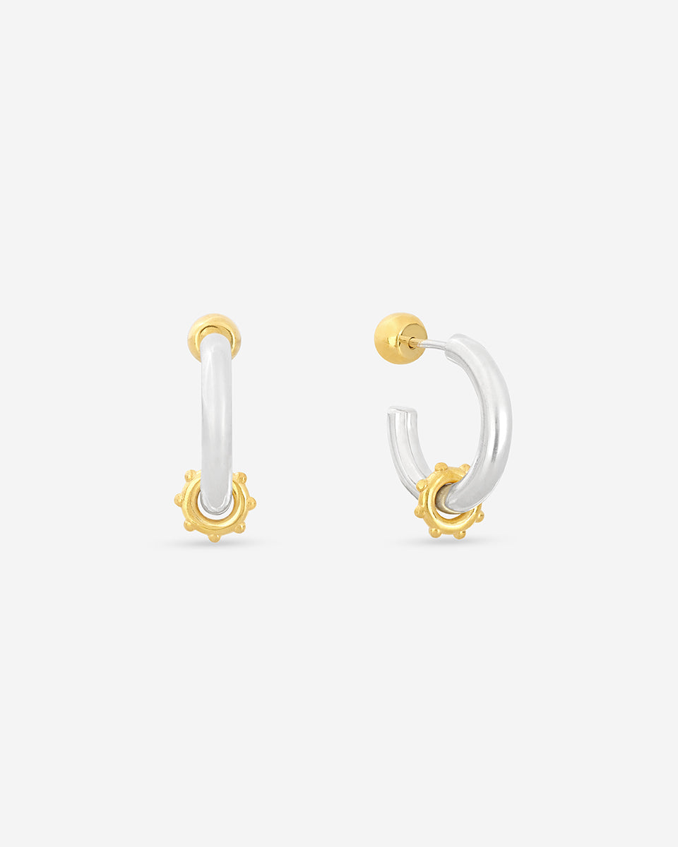 Éclis Reversible Earring silver with gold details for COLD SKIN