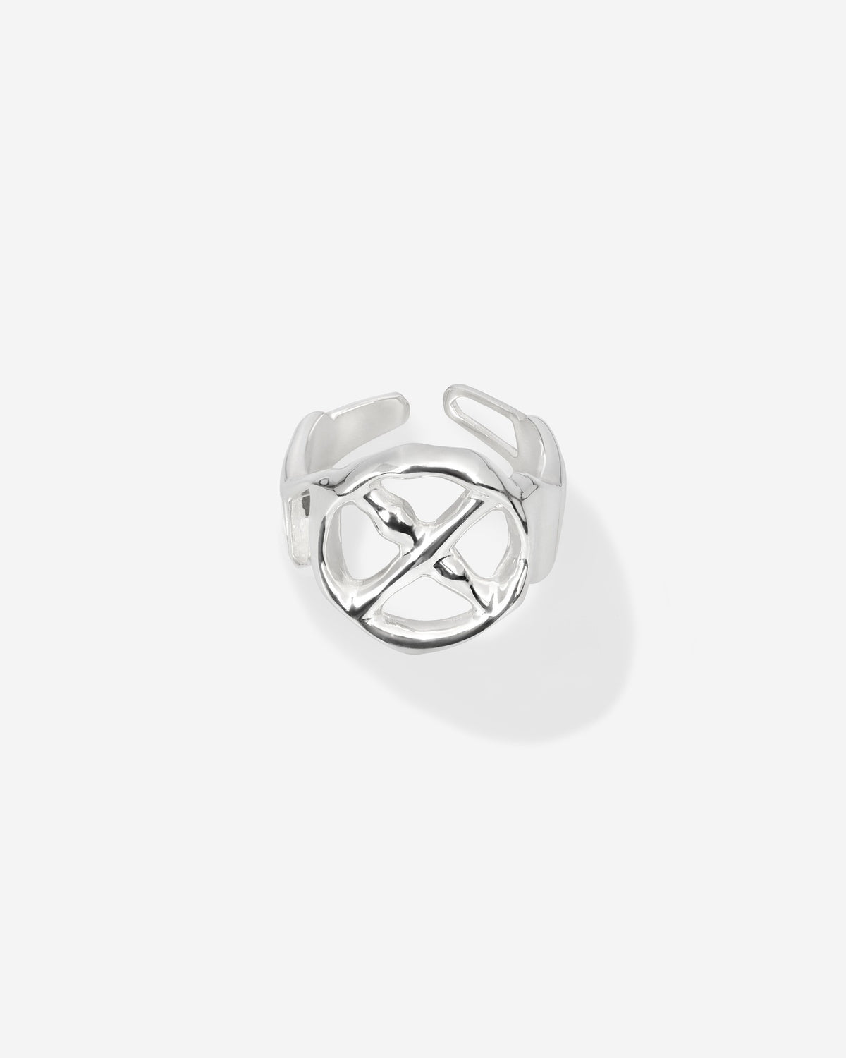 Struga Fused Cross Ring in silver, for COLD SKIN.