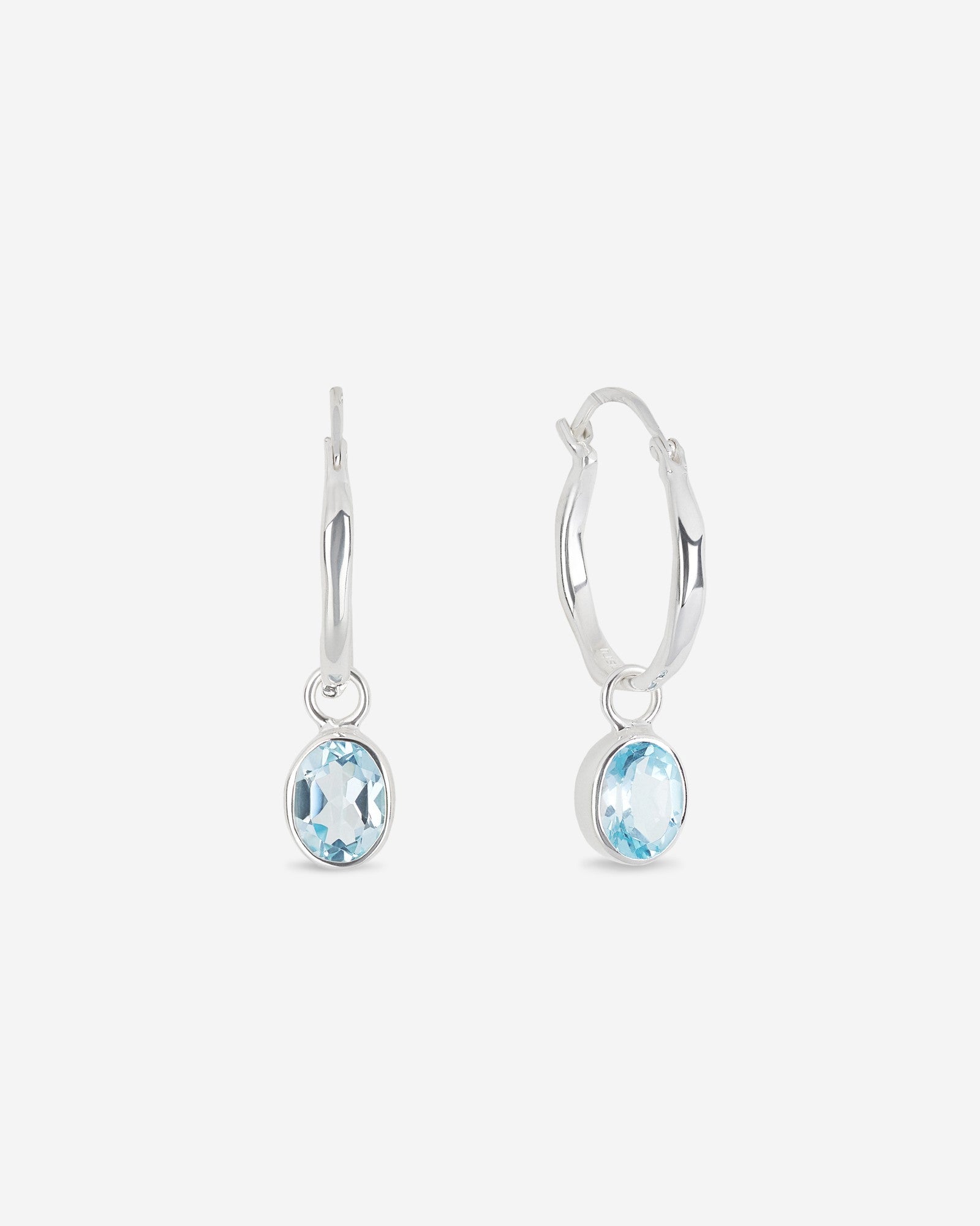 Arishi Ideal Hoops in silver with Blue Topaz