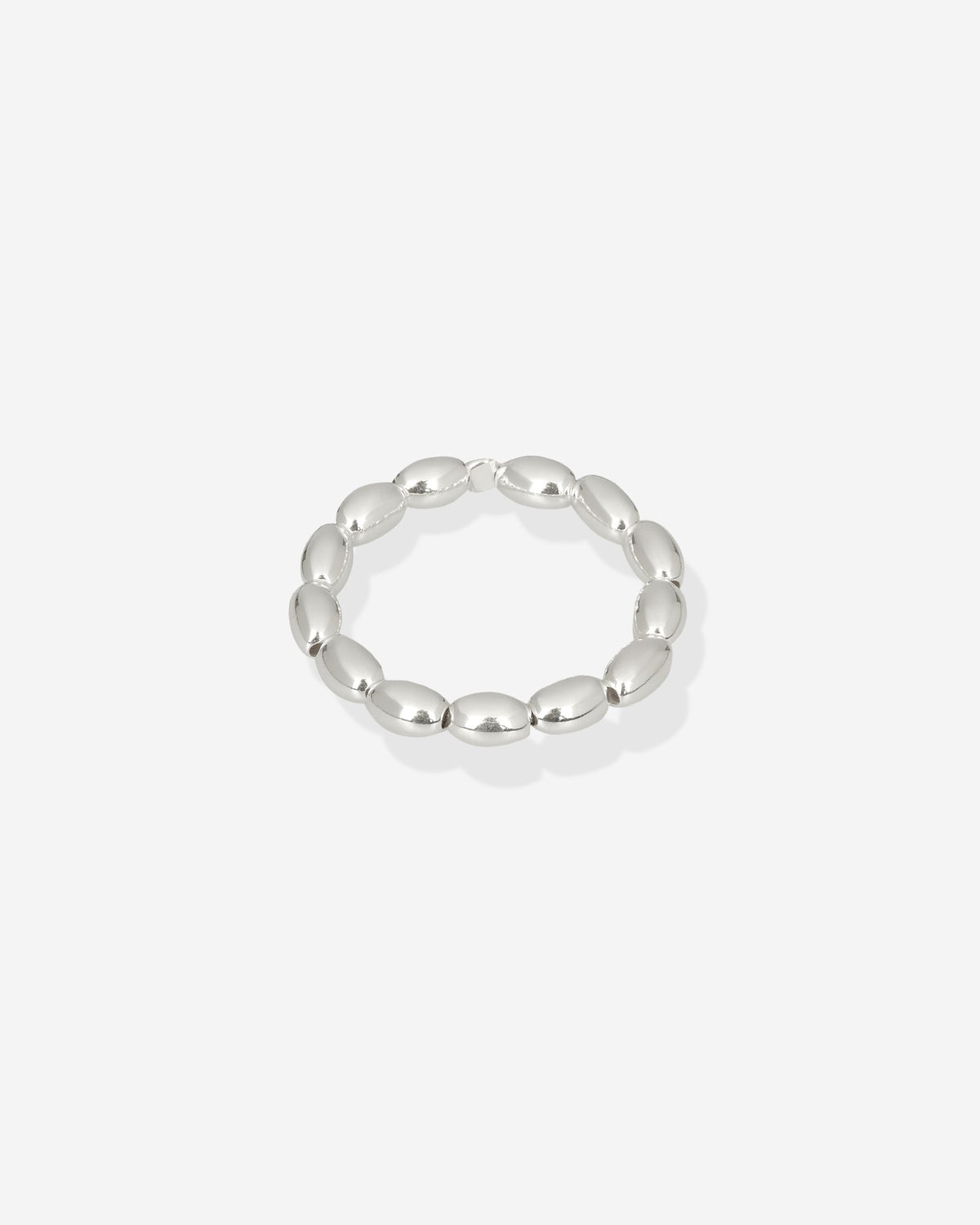 Pearl Naked Rice Ring in silver, for COLD SKIN.