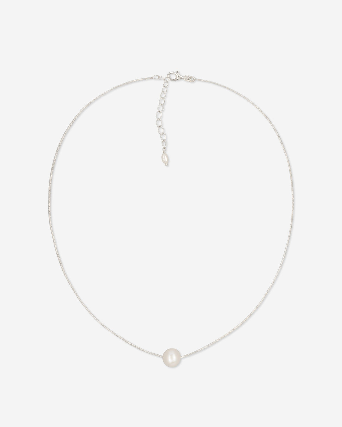 Pearl Naked Sunny Dust Necklace in silver with pearls, for COLD SKIN.