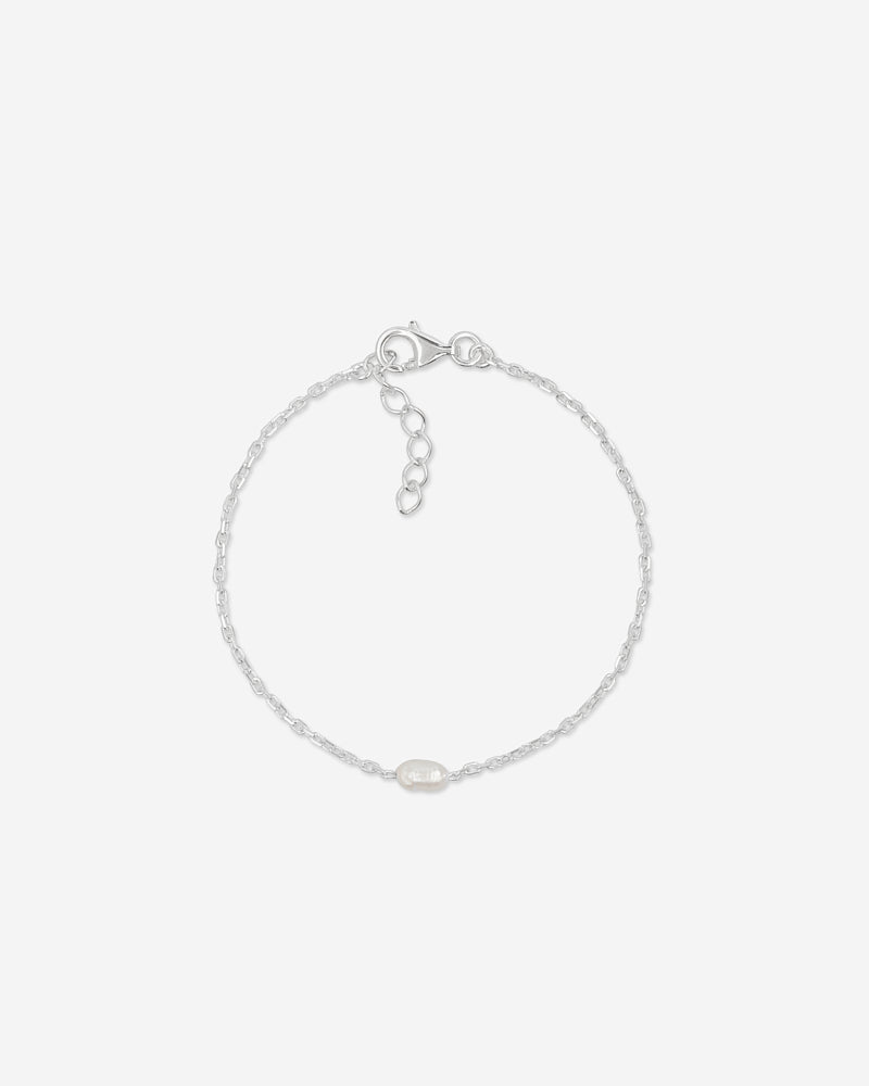 One Pearl Bracelet - Silver & Pearl