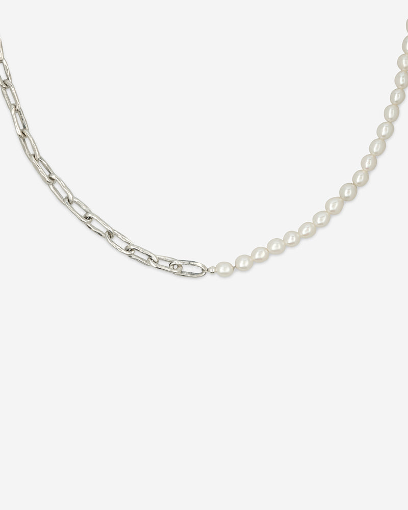 Swell Pearl Necklace - Silver & Pearls