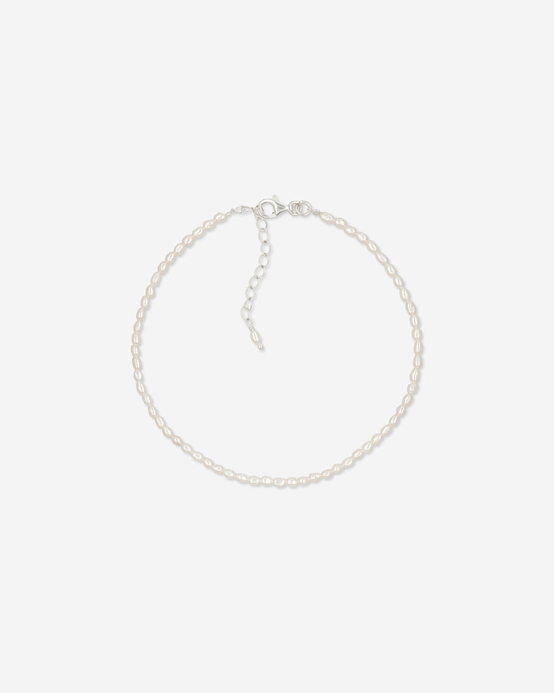 Whisper Anklet Bracelet - Silver & Pearls