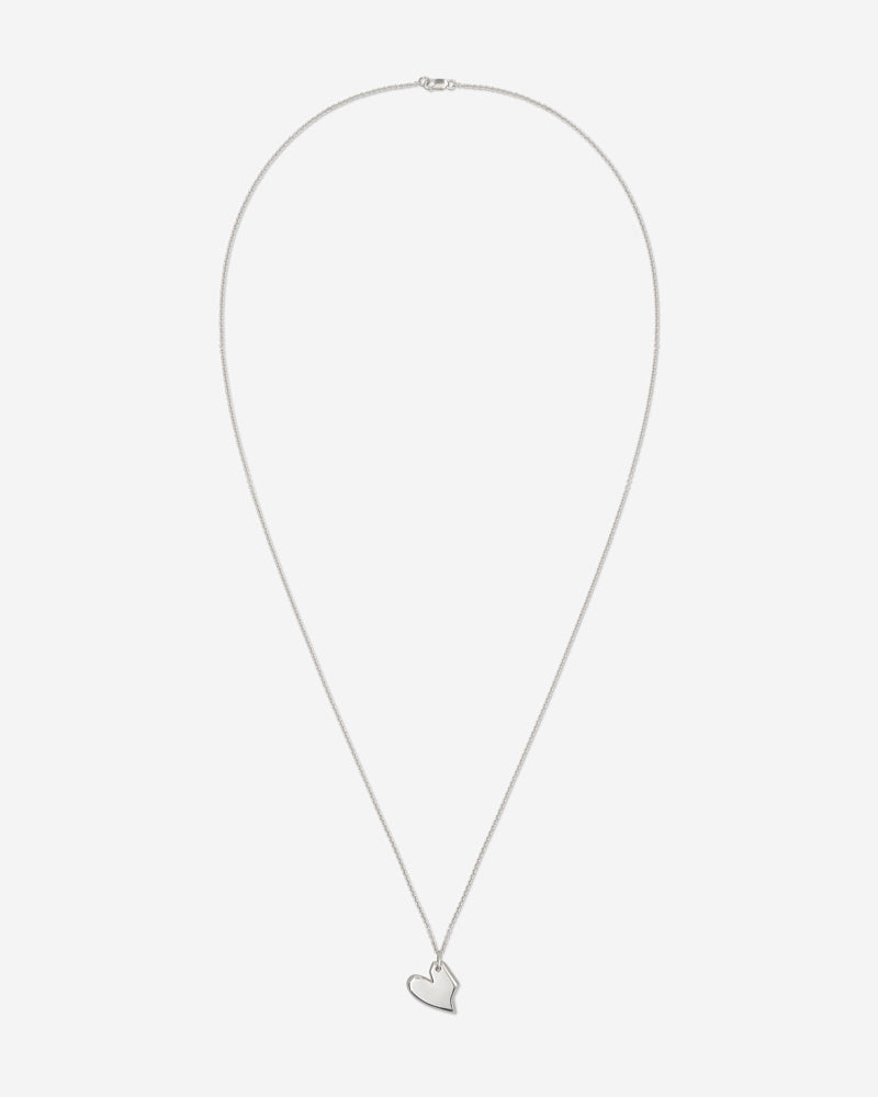 Solid Heart Small Necklace - Silver
