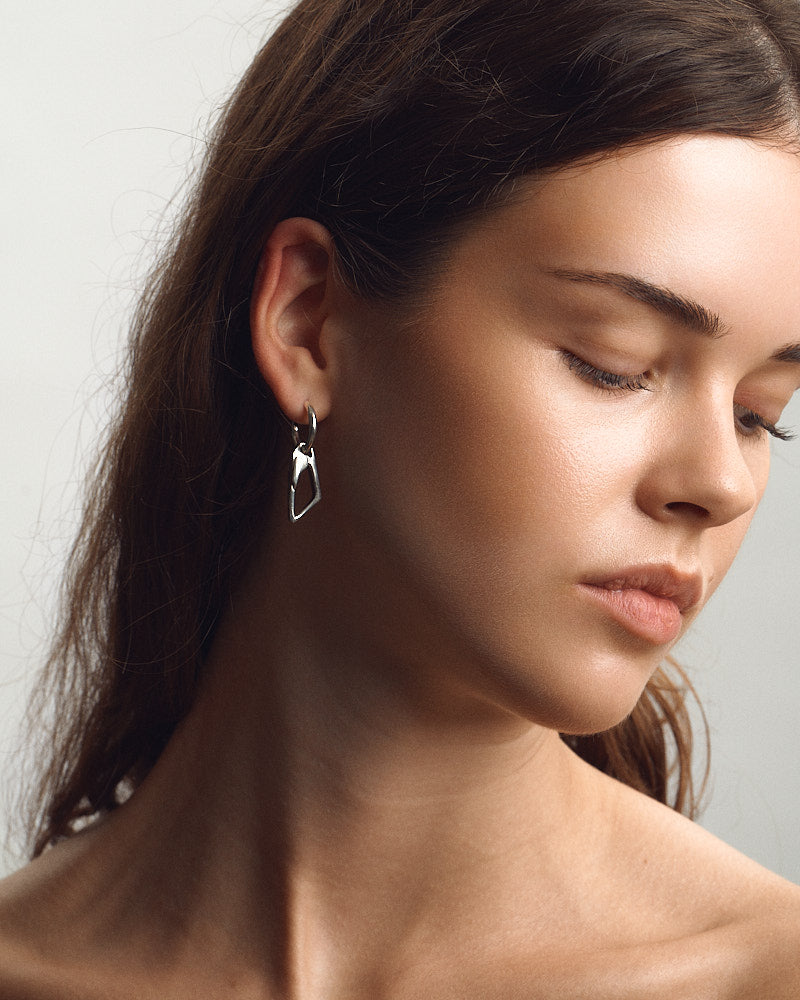 Classic Carabiner #4 Earring - Silver