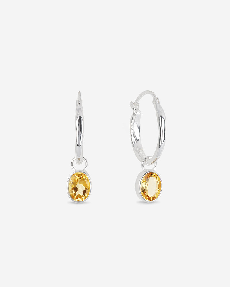 Ideal Hoops Ohrringe - Silber & Citrin