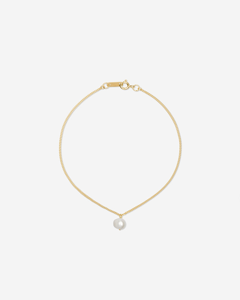 Einzelne Perle Fußkettchen - Gold & Perle