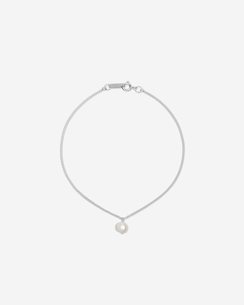 Einzelne Perle Fußkettchen - Silber