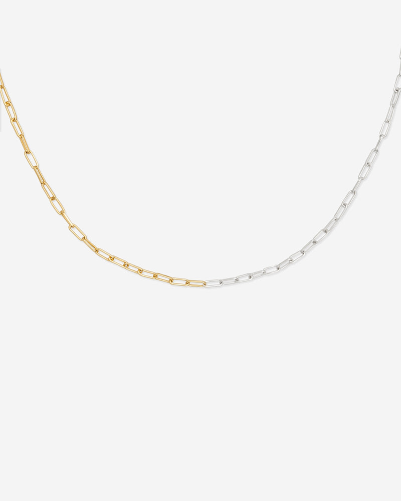 Signatur Rolo Kette - Silber & Gold