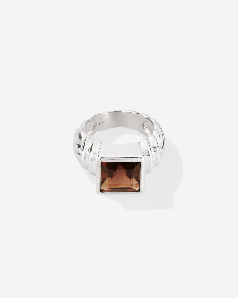 Smoky Rebel Ring - Silver & Smoky Quartz