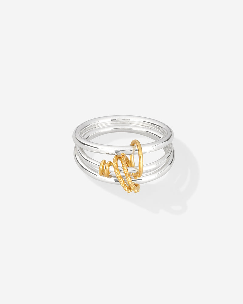 Tripe Ring #2 - Silver & Gold Detail