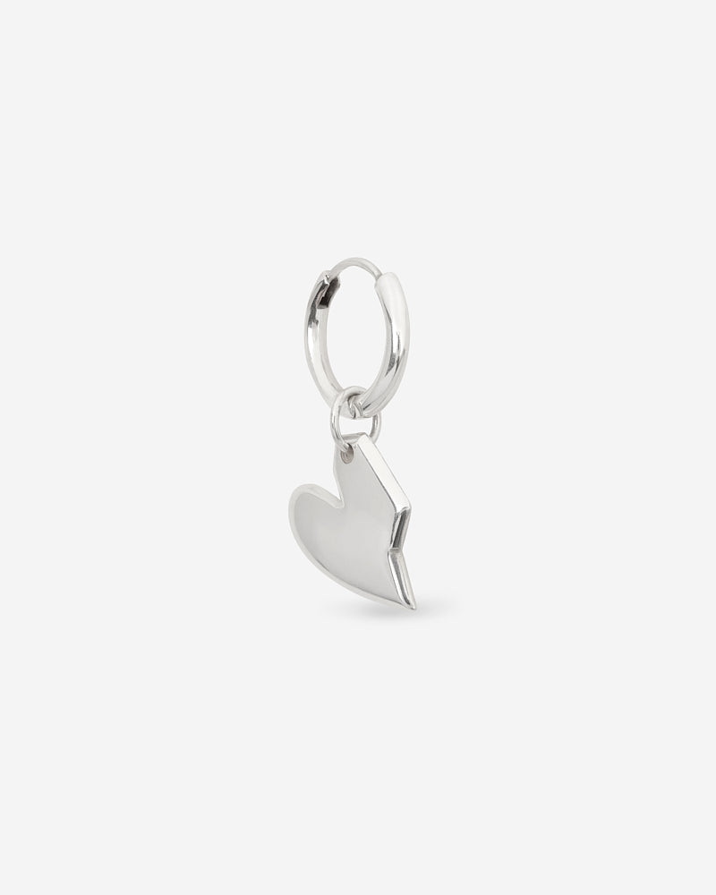 Classic Solid Hear Earring - Silver