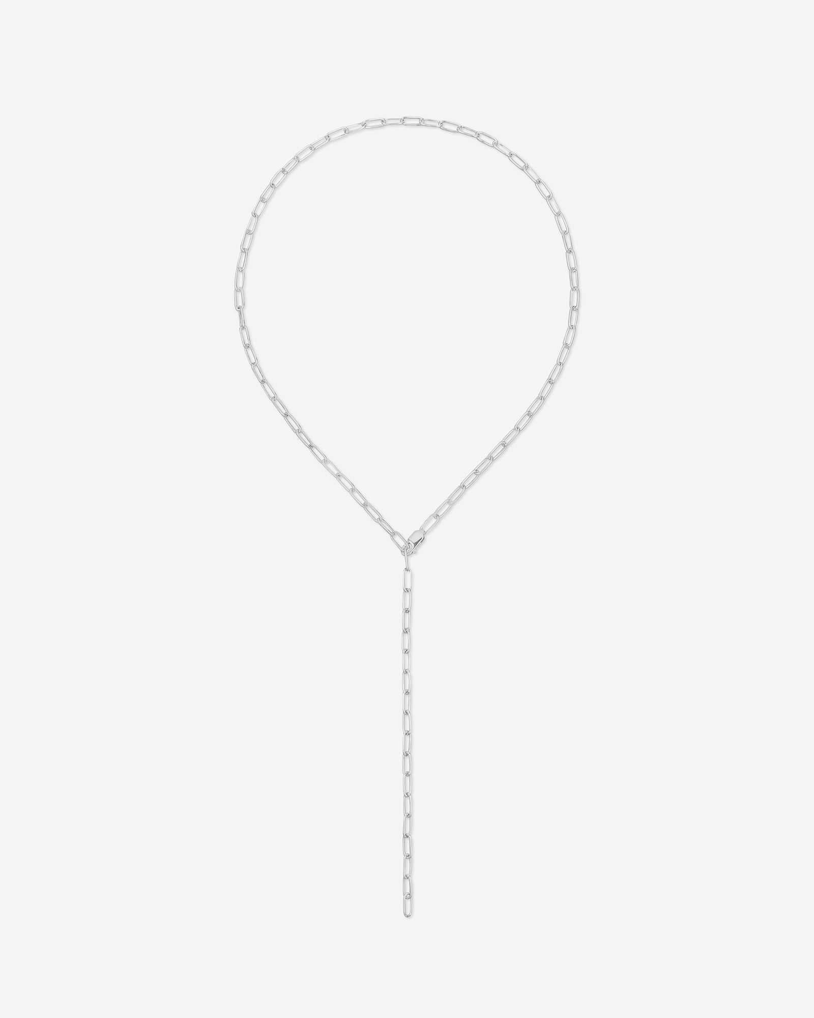 Paper Clip Y-Necklace - Silber