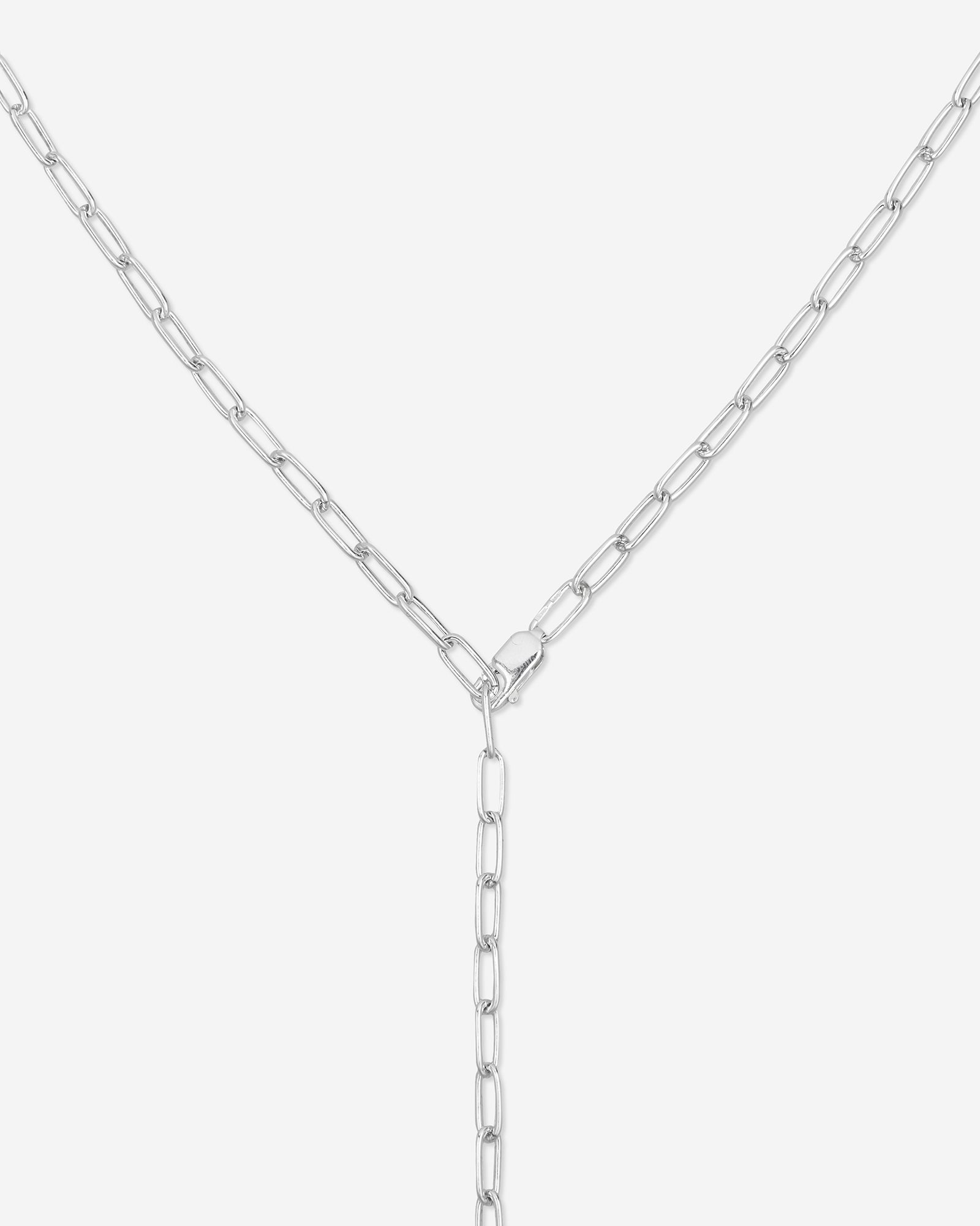 Paper Clip Y-Necklace - Silber