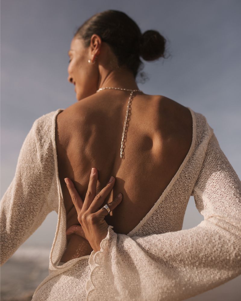 Paper Clip Y-Necklace - Silber
