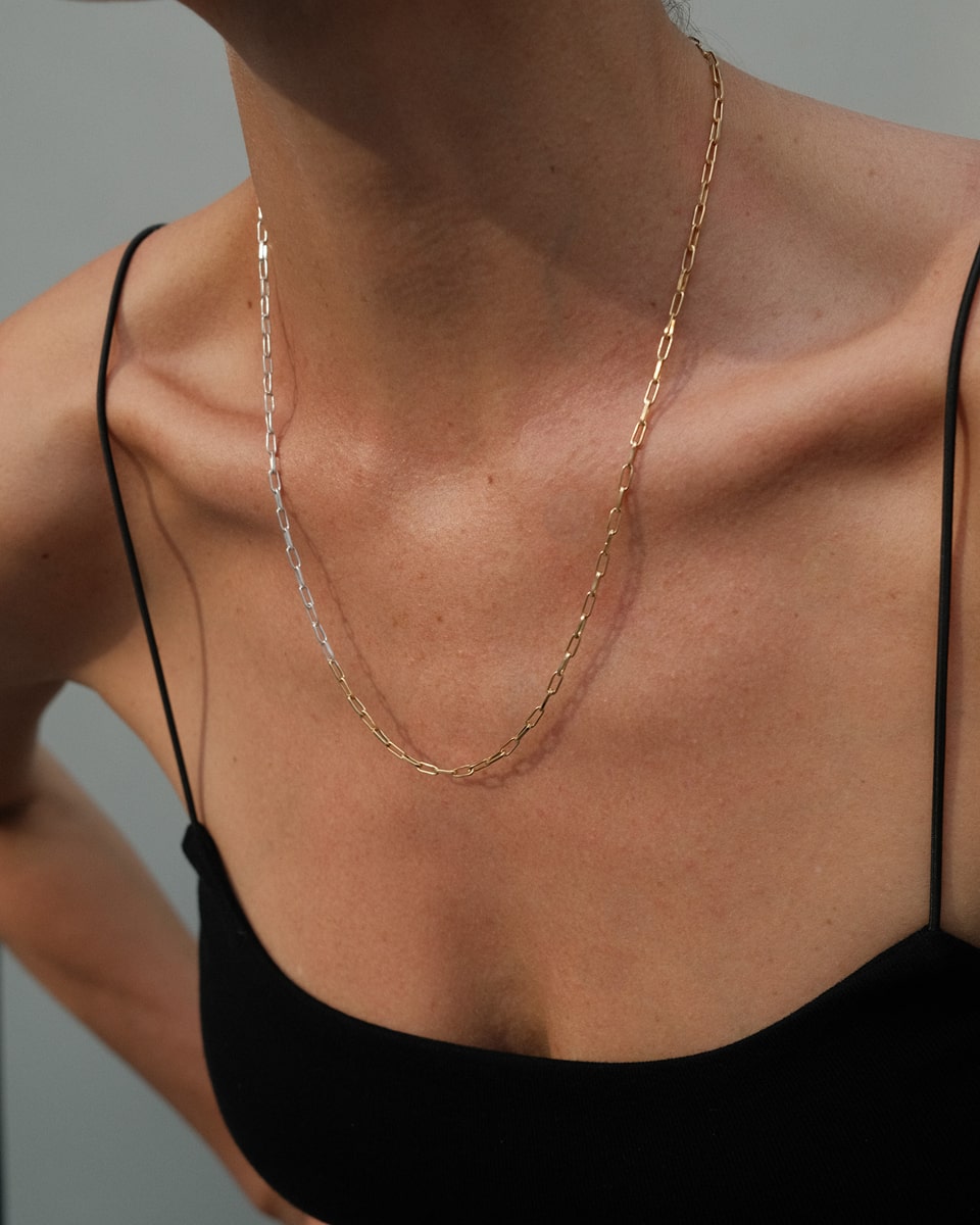 Signatur Rolo Kette - Silber & Gold