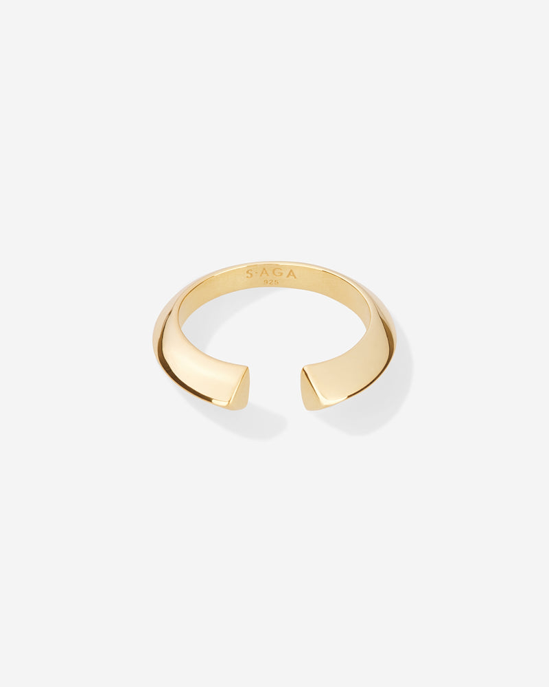 Saga Open Anchor Ring in gold.