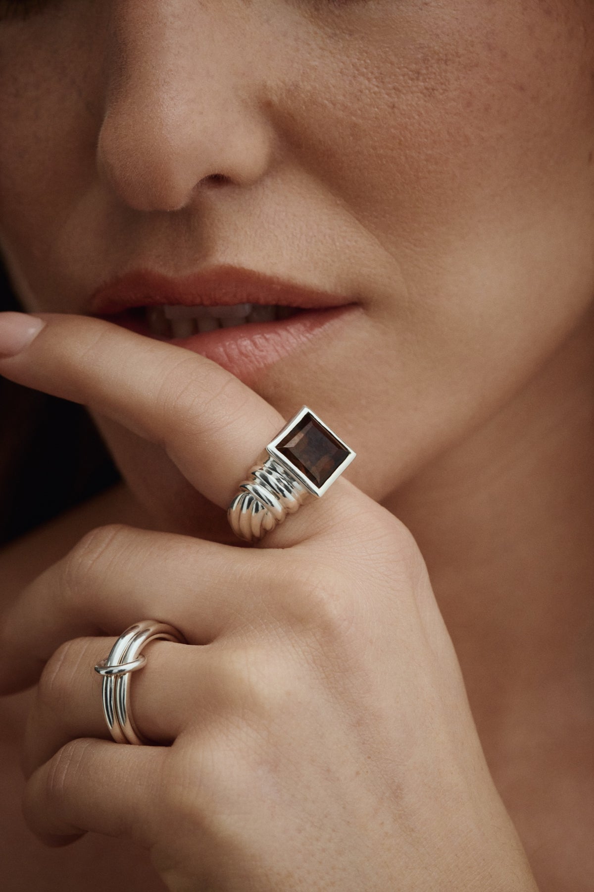 Smoky Rebel Ring - Argent & Quartz fumé