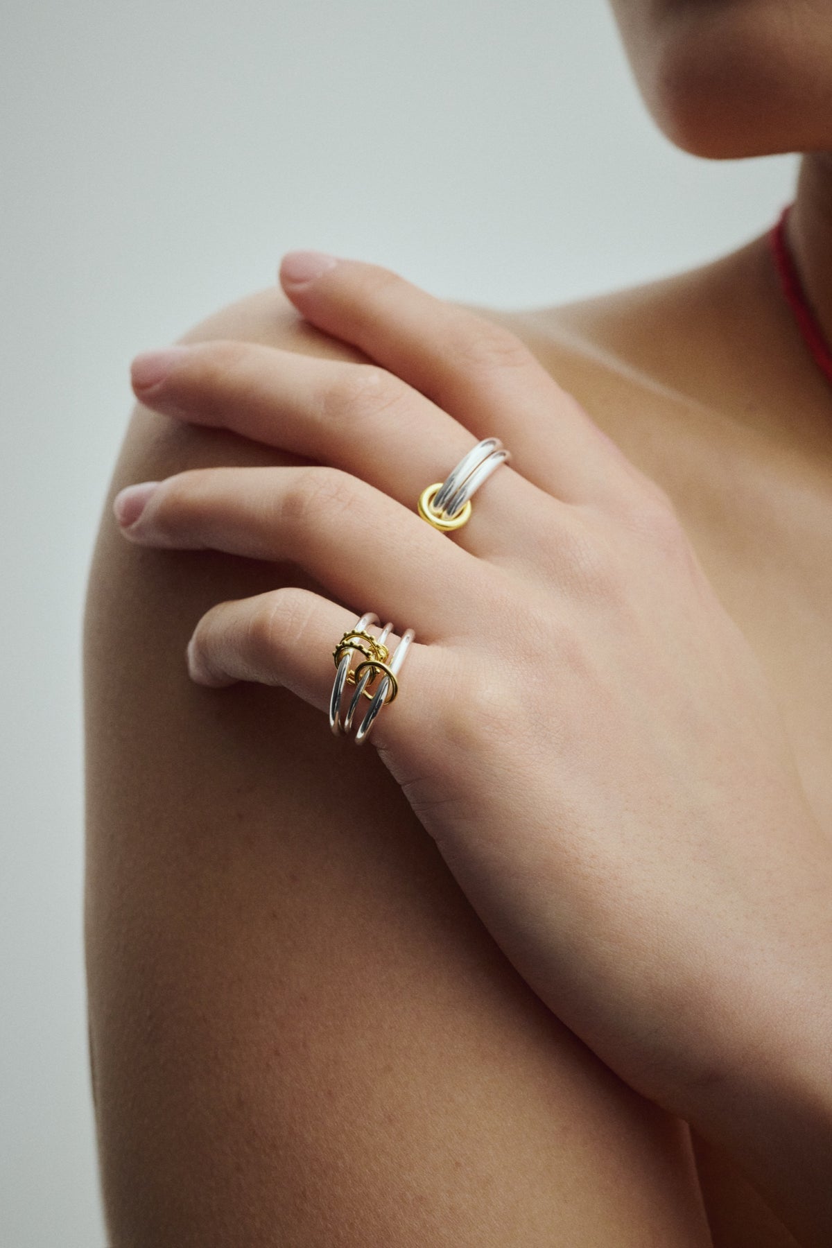 Triple Ring #2 - Argent & Détail doré
