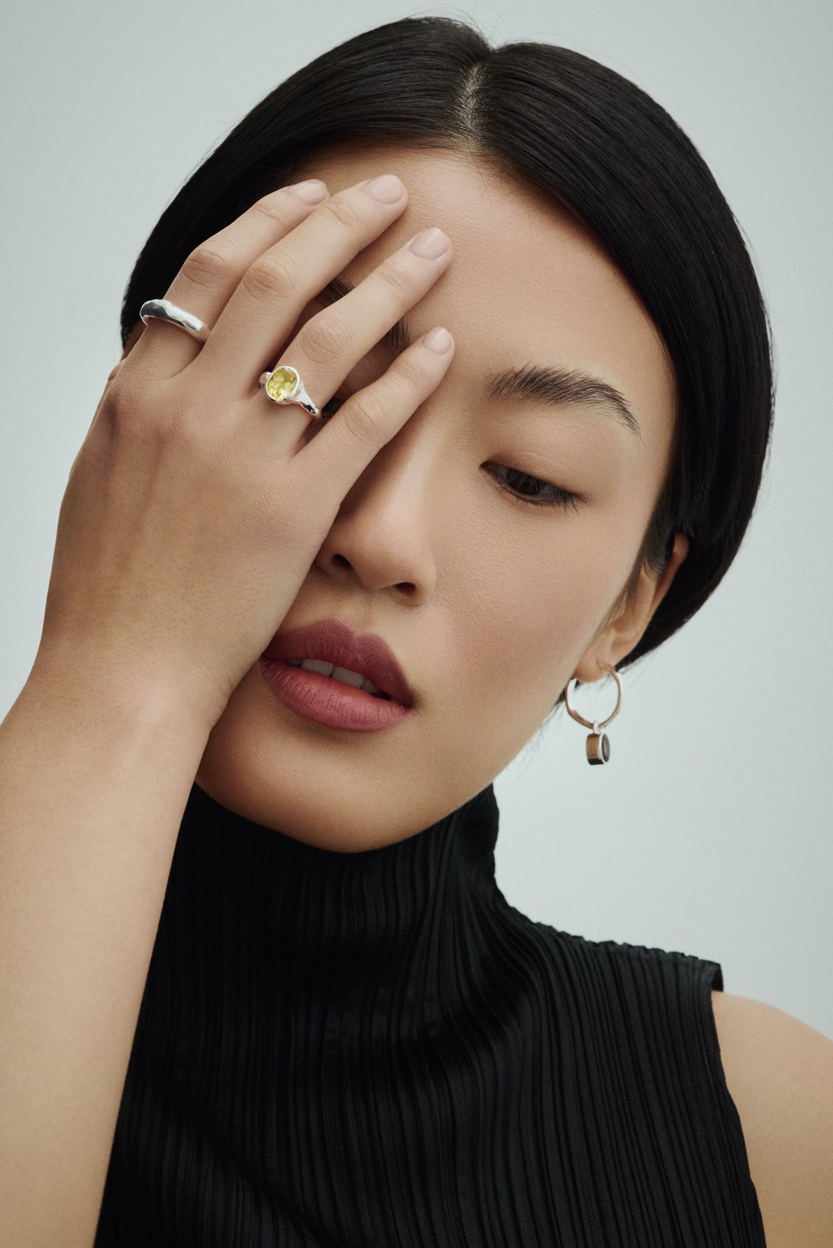 Ideal Hoops Earrings - Argent & Quartz fumé