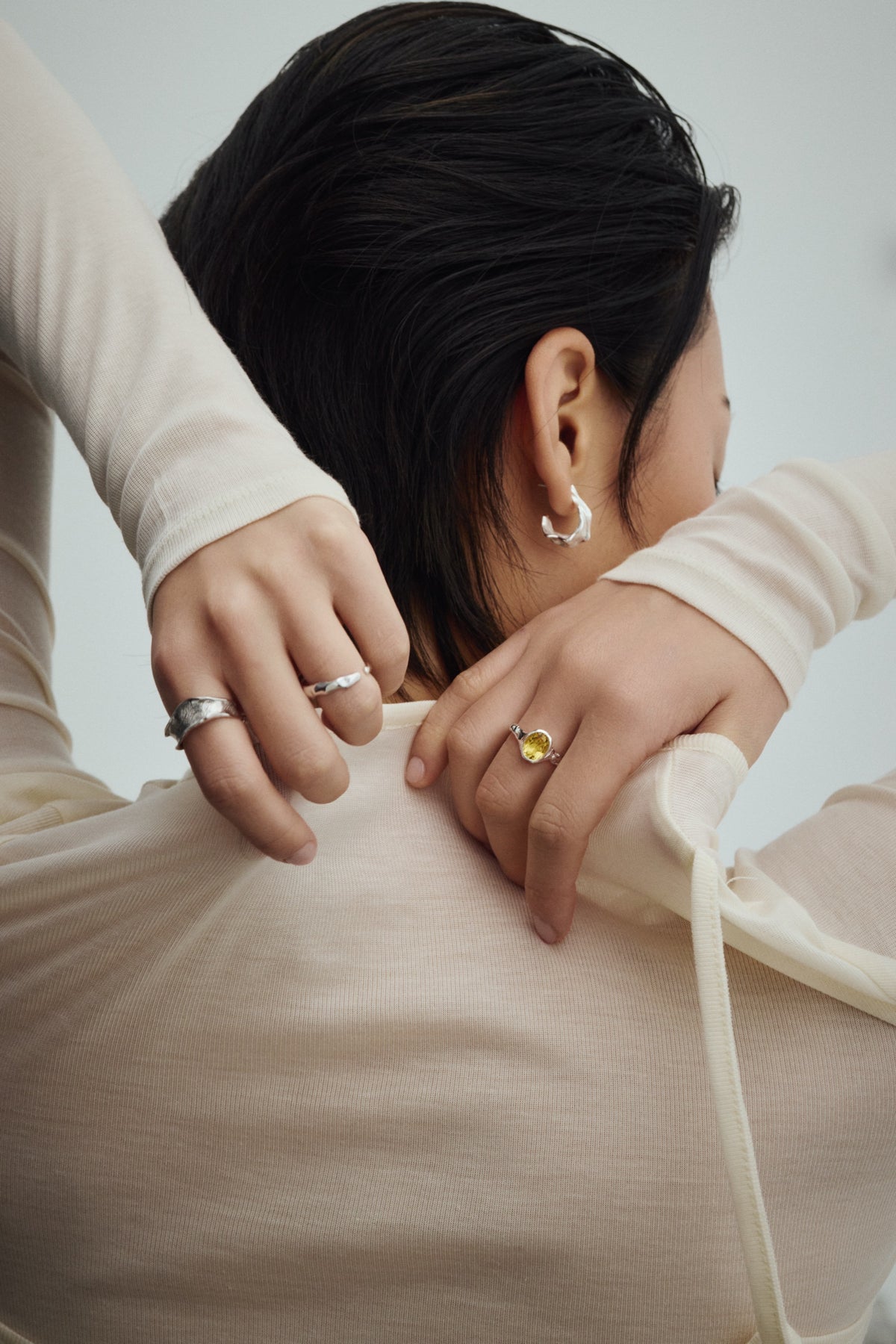 Elf Ring - Argent & Citrine