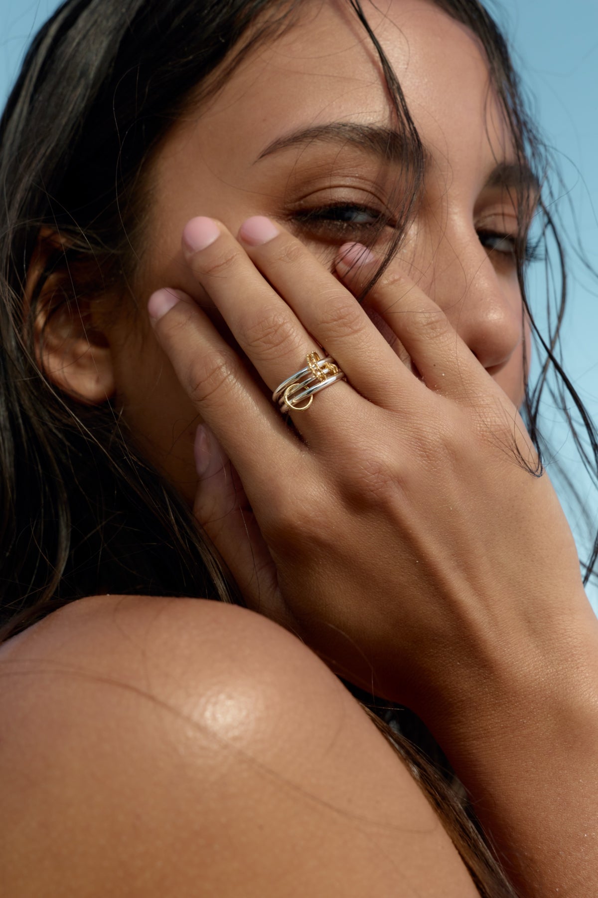 Triple Ring #2 - Argent & Détail doré