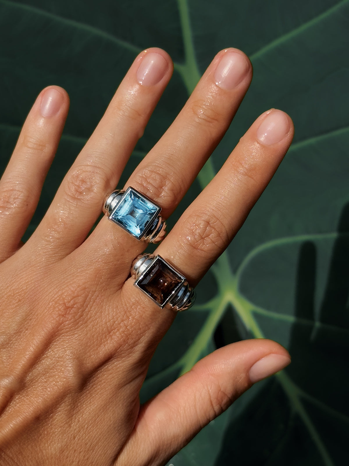 Blue Rebel Ring - Argent & Topaze bleue