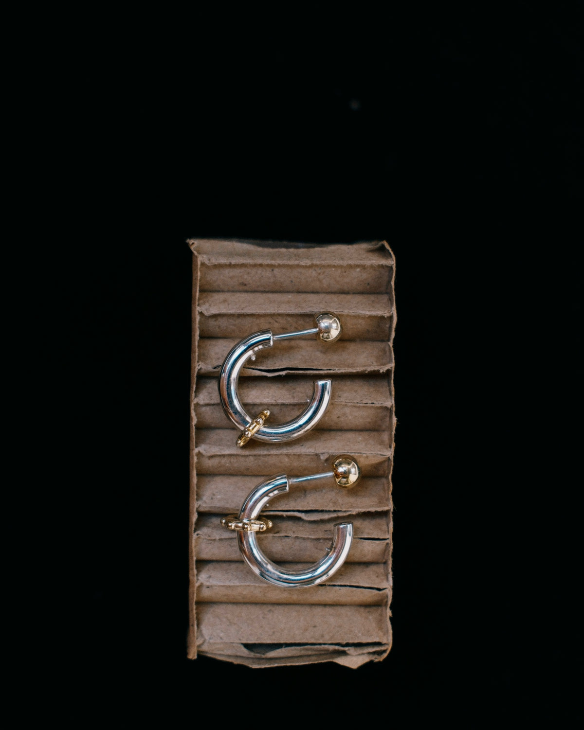Reversible Earrings - Argent & Détail doré