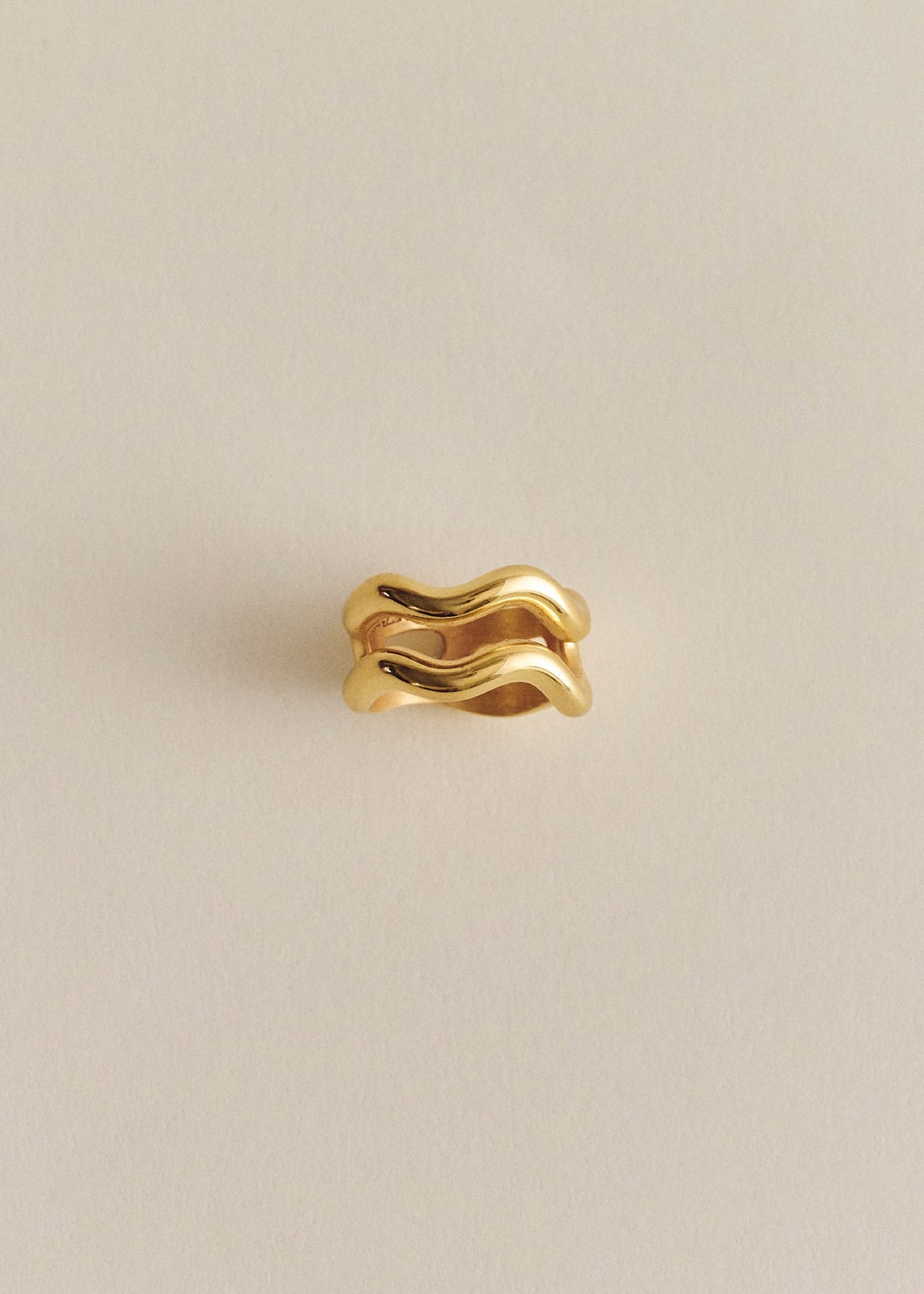 Aurea Polished Twin Ring - Oro