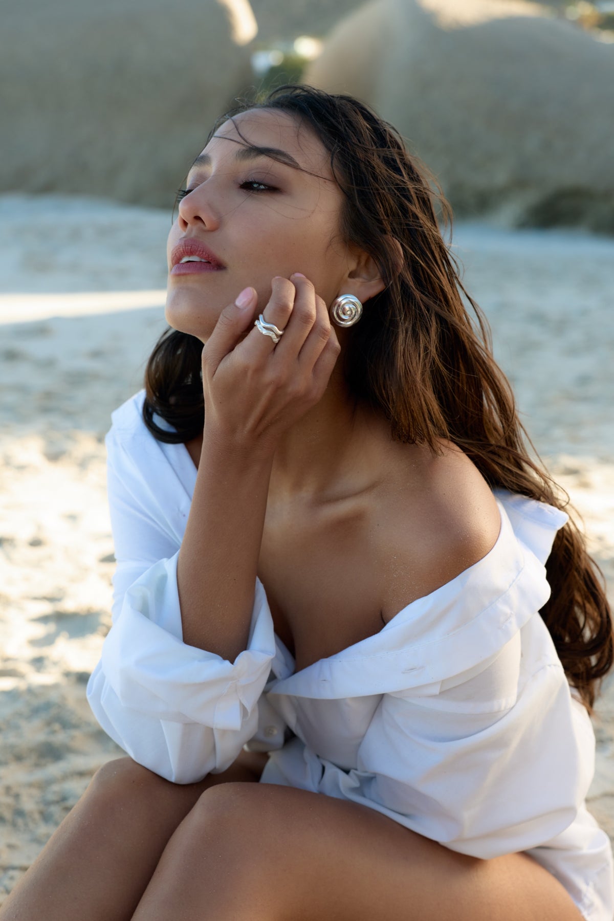 Uzu Mid Earrings - Argent