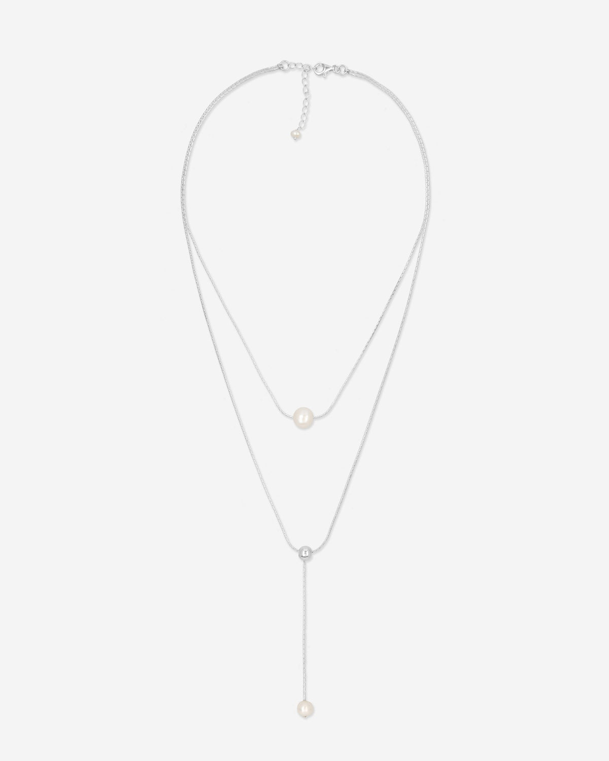Pearl Naked Double Chain Necklace for COLD SKIN.