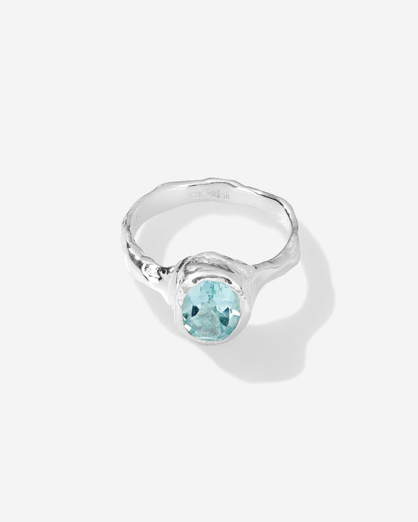 Arishi Elf Ring in silver with blue topaz, for COLD SKIN.