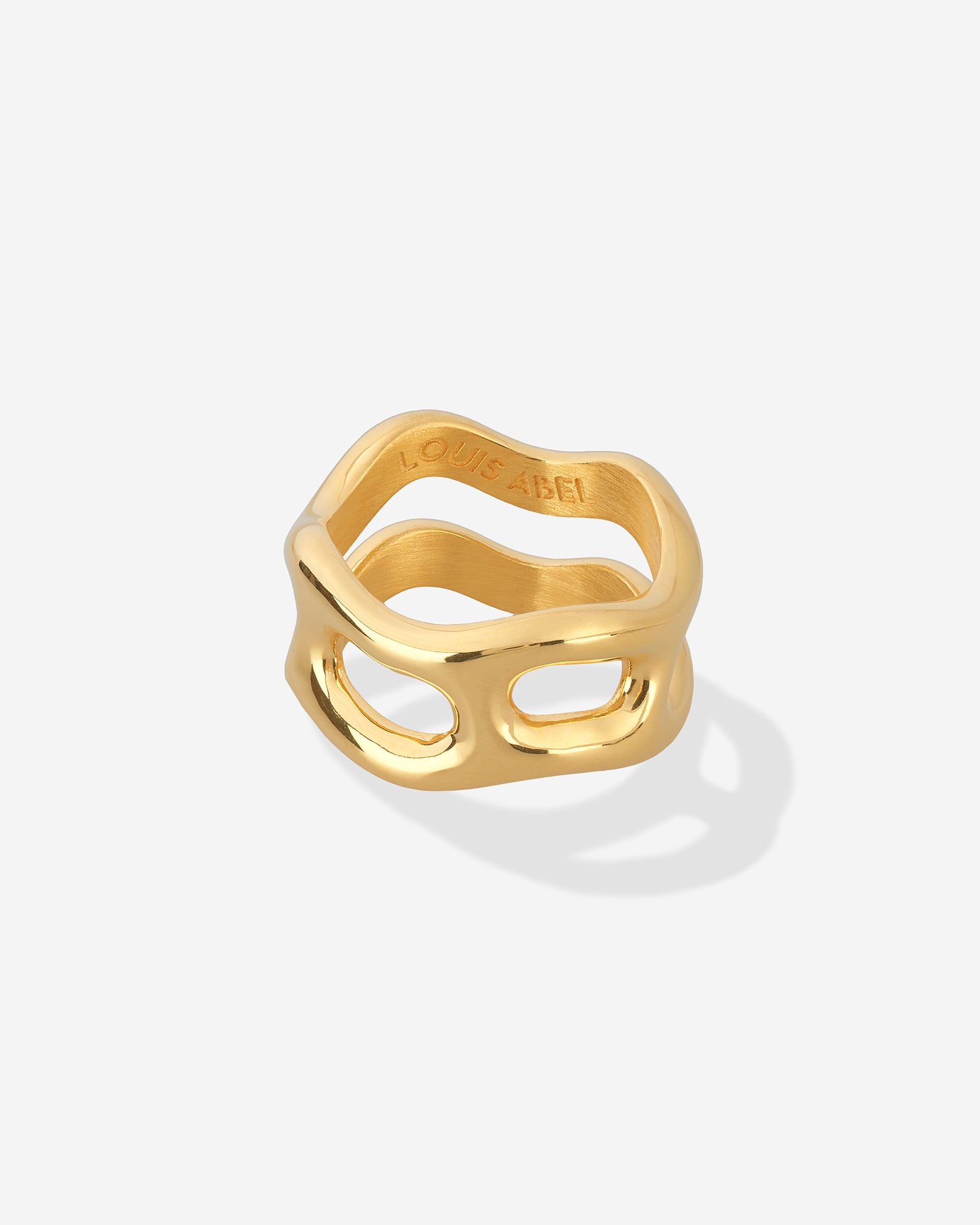 Louis Abel Aurea Polished Twin Ring in gold.