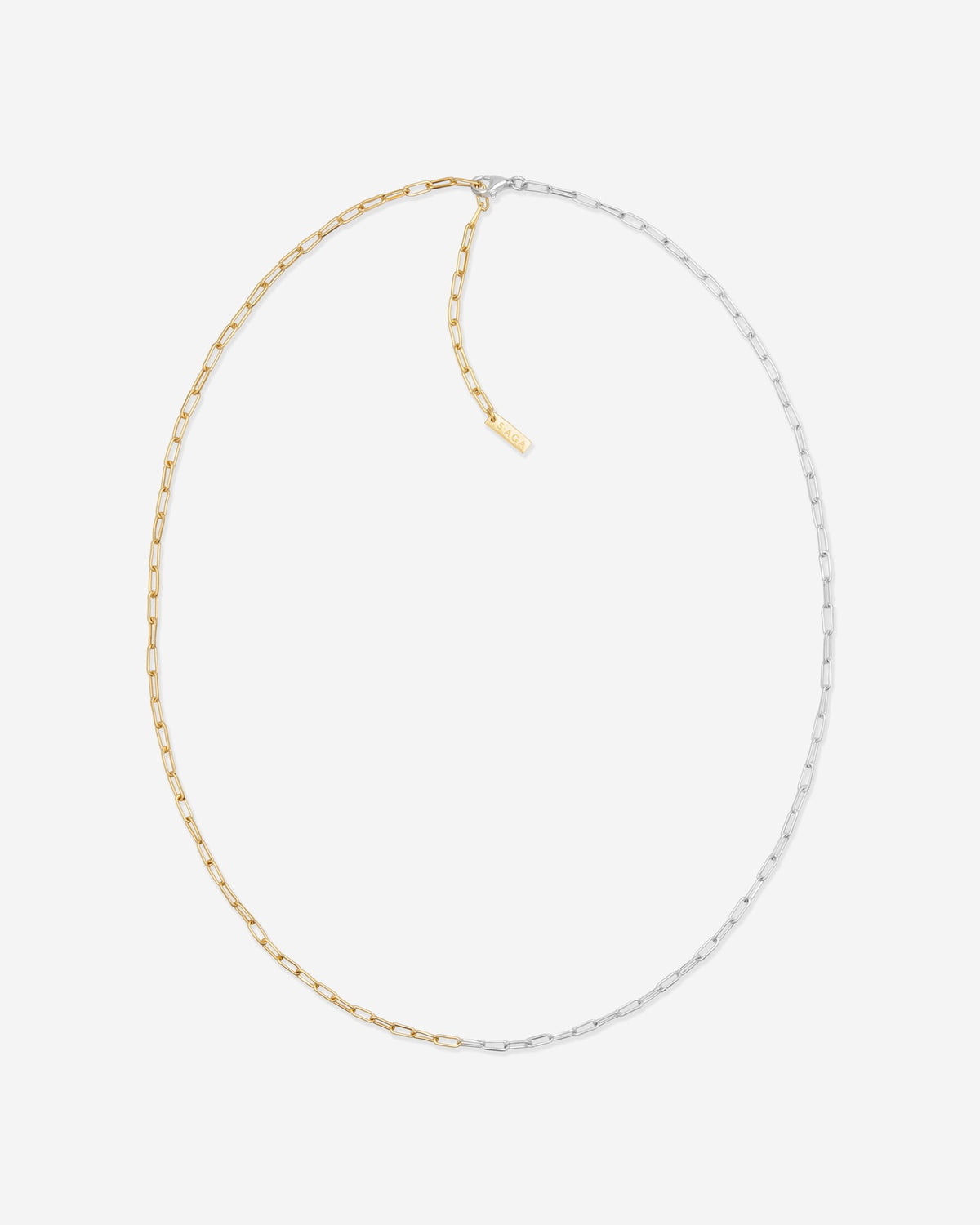 Saga Signature Rolo Chain in silver with gold, for COLD SKIN.