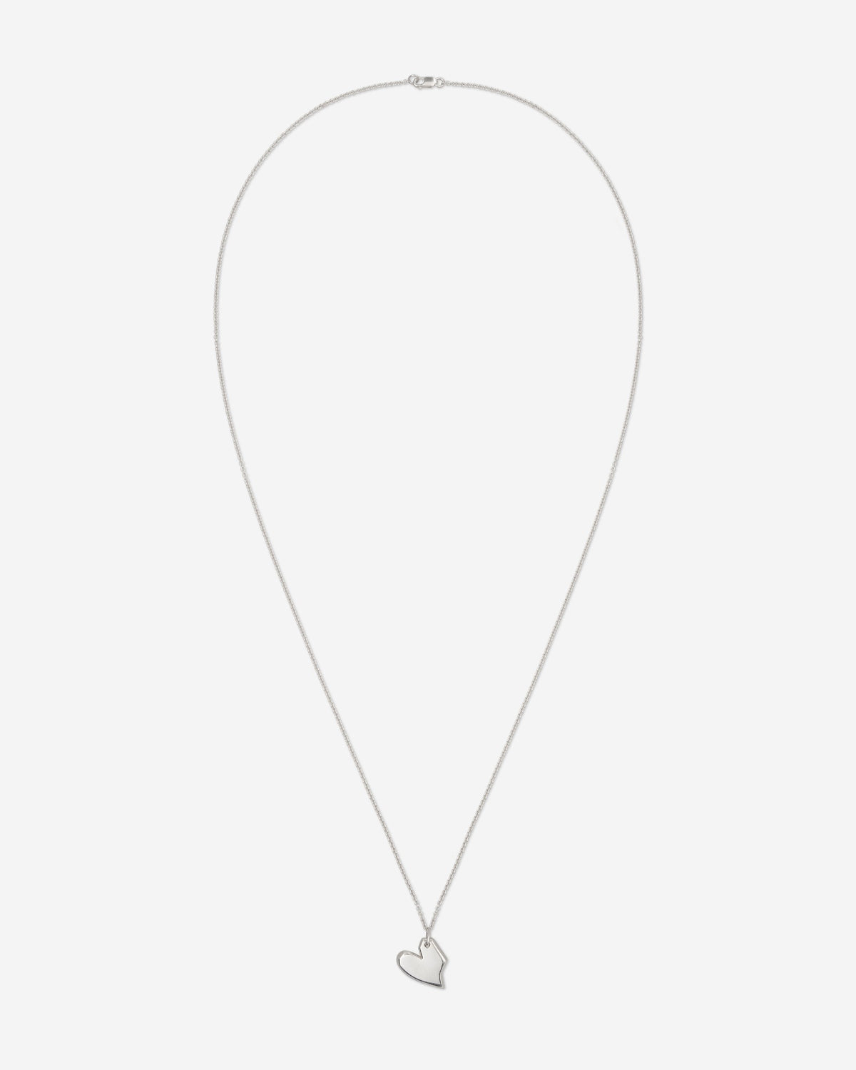 Struga Solid Heart Small Necklace in silver, for COLD SKIN.