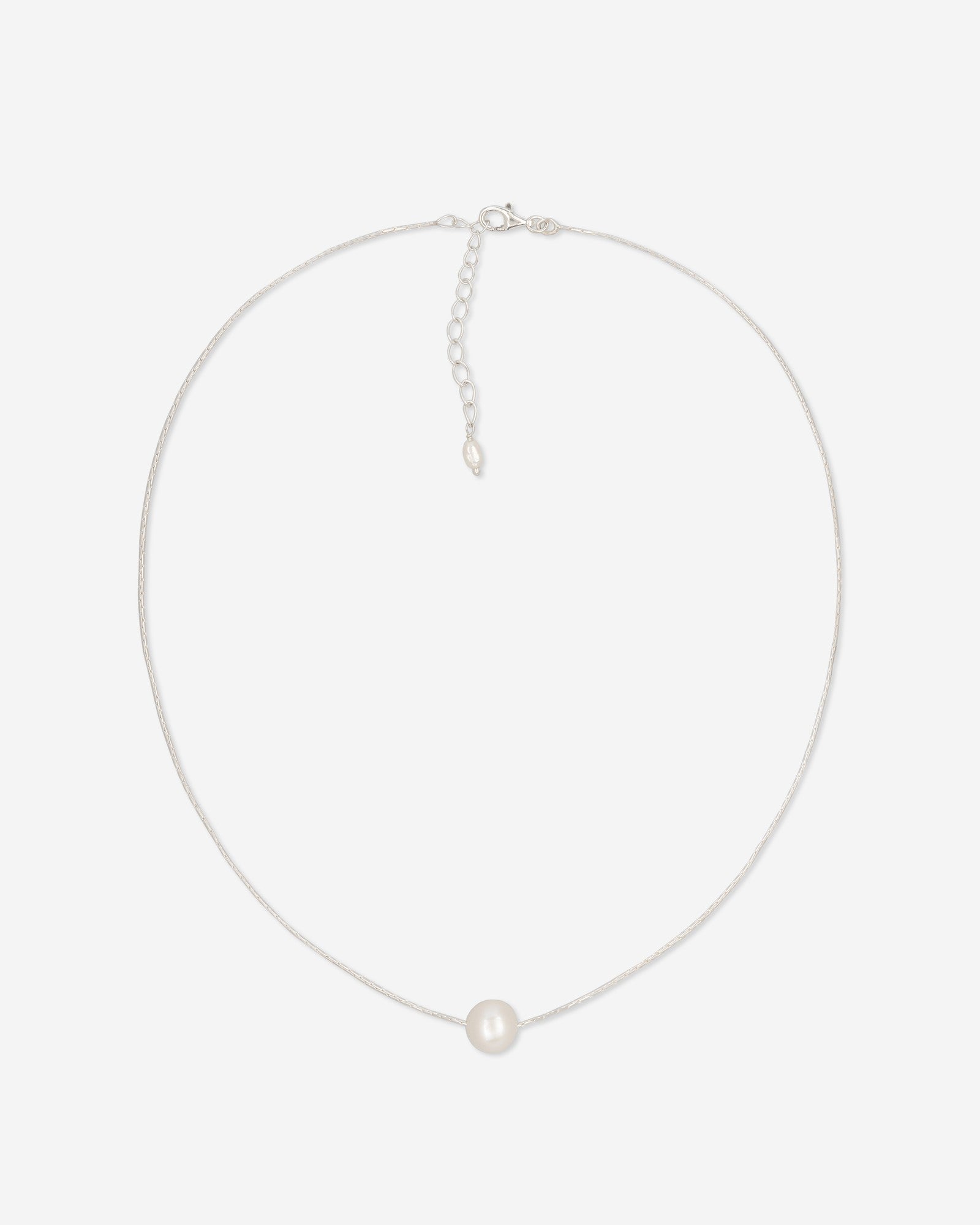 Pearl Naked Sunny Dust Necklace in silver with pearls, for COLD SKIN.